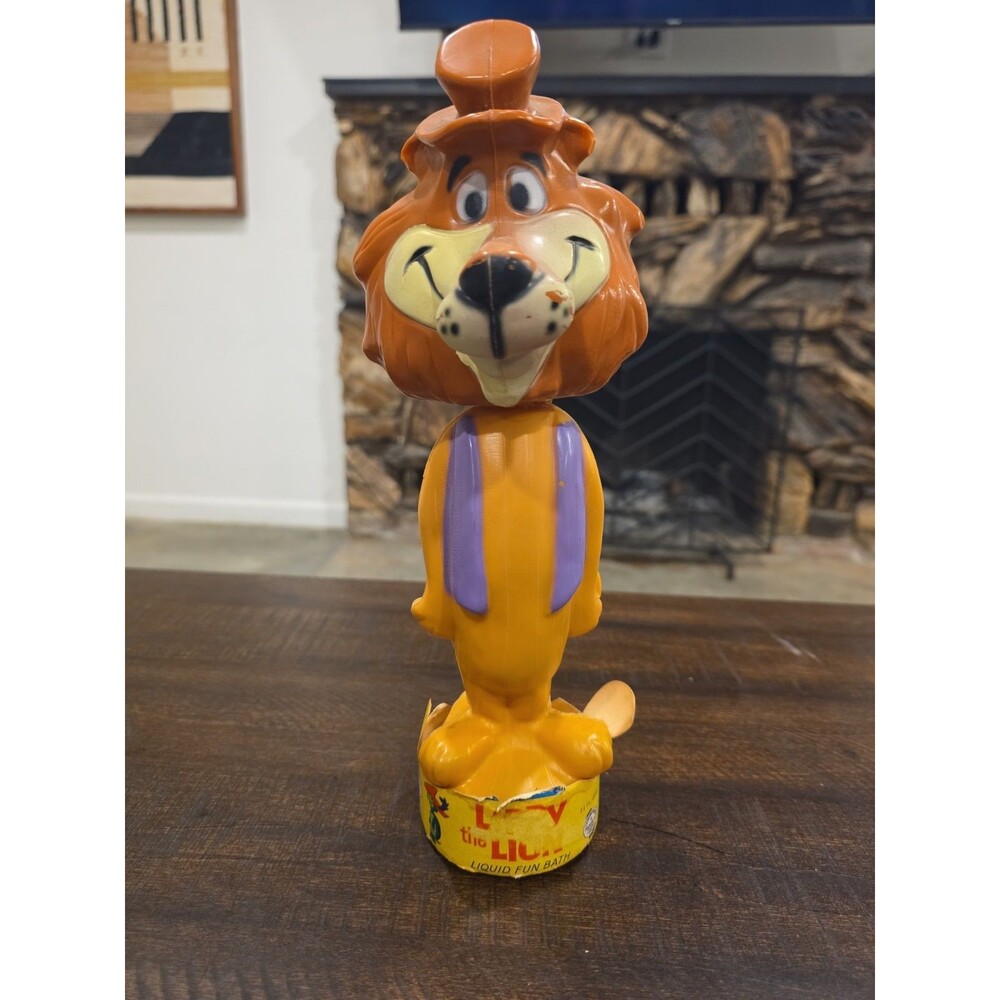 VINTAGE 1960S LIPPY THE LION BUBBLE CLUB SOAKY BOTTLE 11 FL OZ